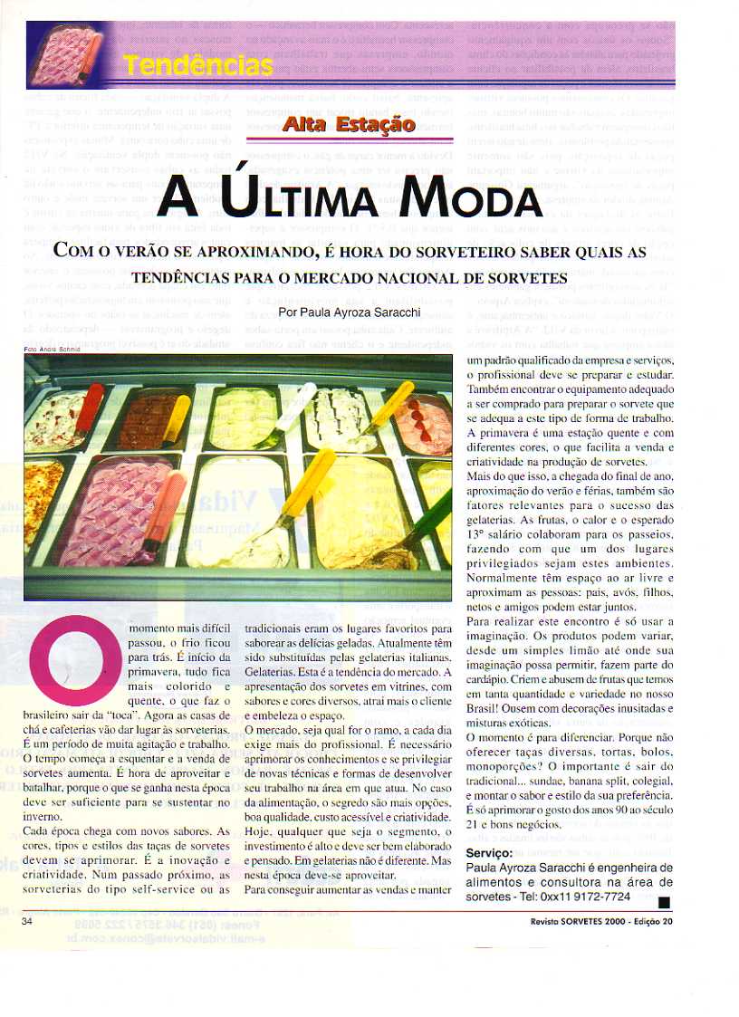 Revista sorvetes – A última moda